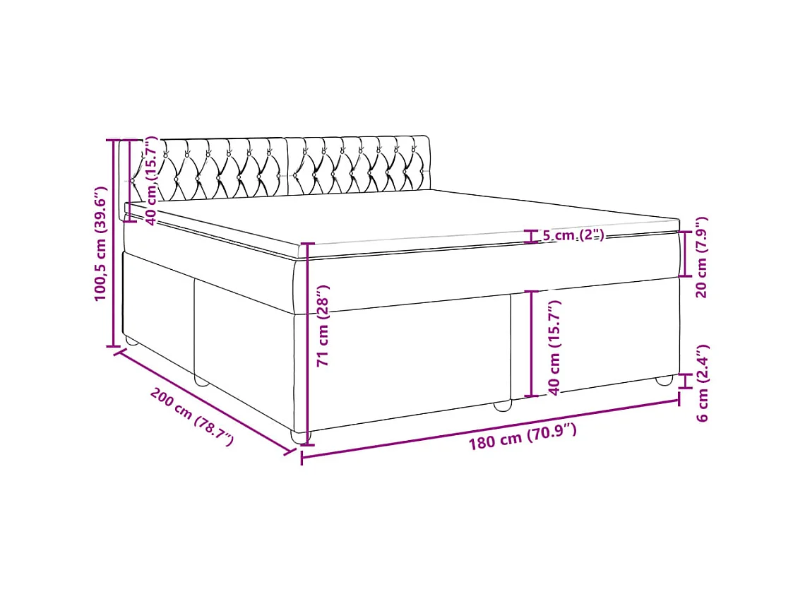 Boxspringbett mit Matratze Taupe 180x200 cm Stoff