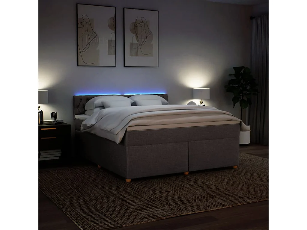 Boxspringbett mit Matratze Taupe 180x200 cm Stoff