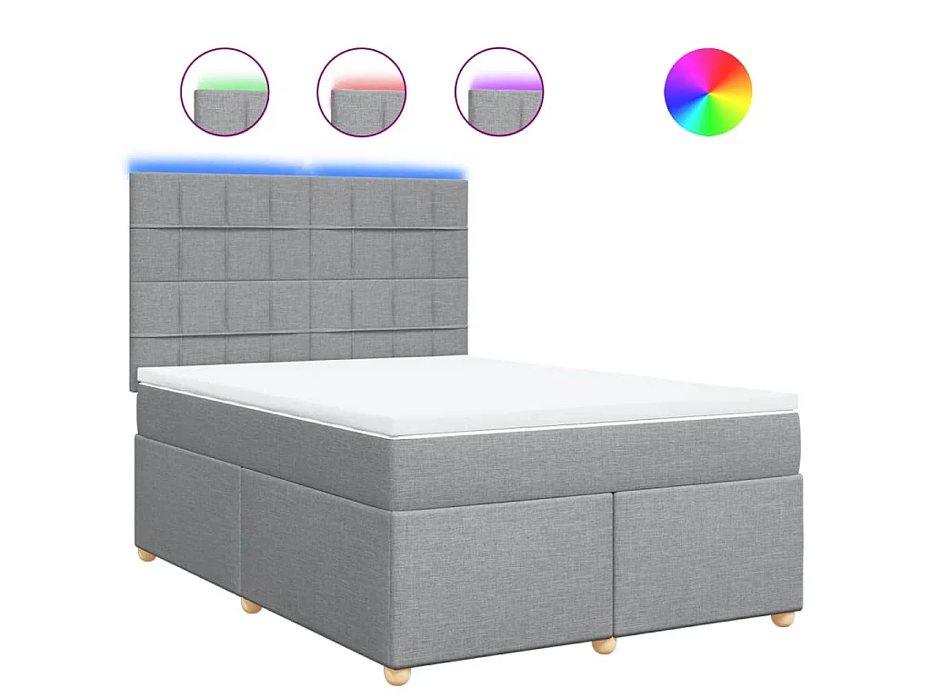 Boxspring met matras stof lichtgrijs 160x200 cm