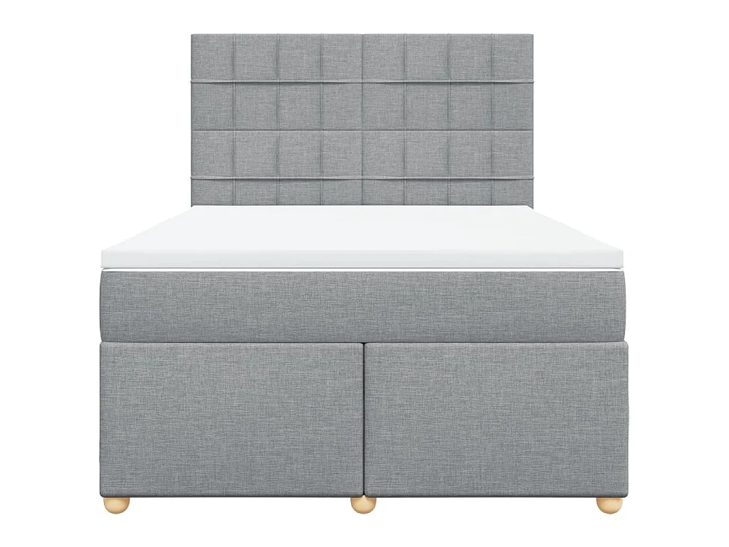 Boxspring met matras stof lichtgrijs 160x200 cm