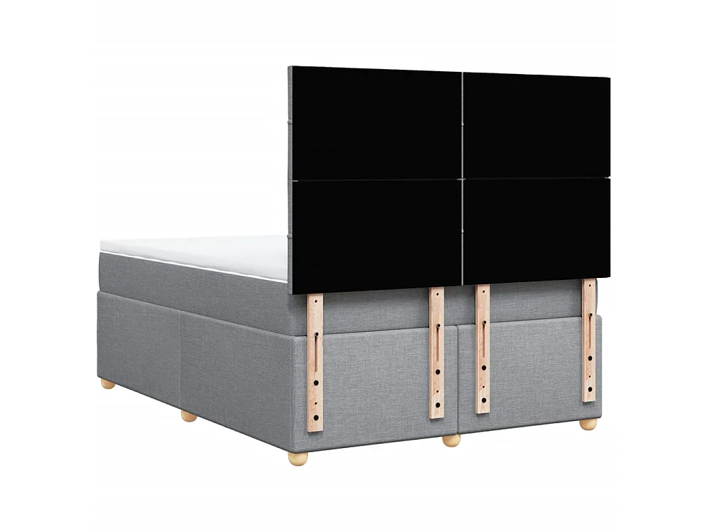 Boxspring met matras stof lichtgrijs 160x200 cm