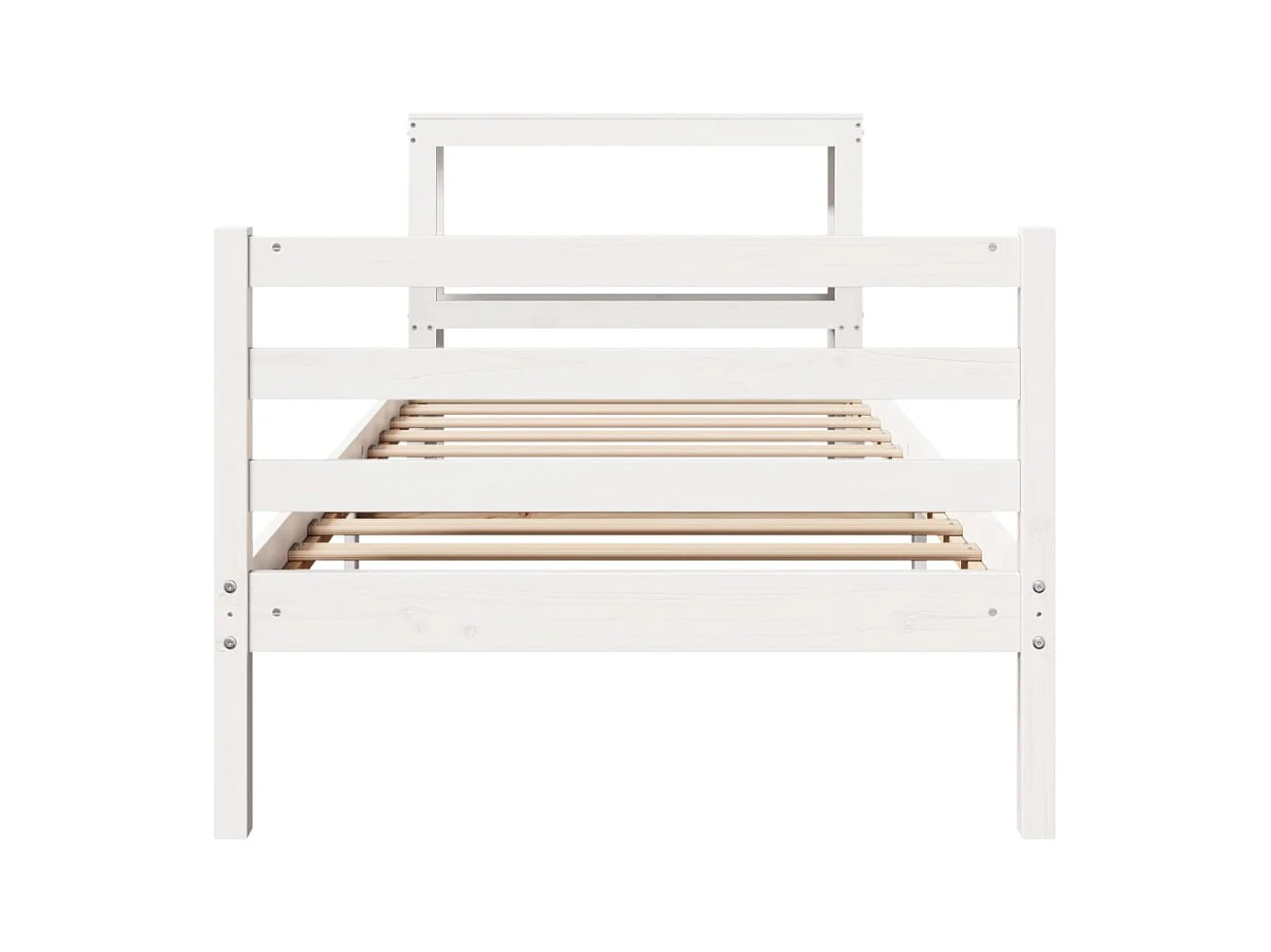 Cadre de lit sans matelas blanc 90x200 cm bois de pin massif