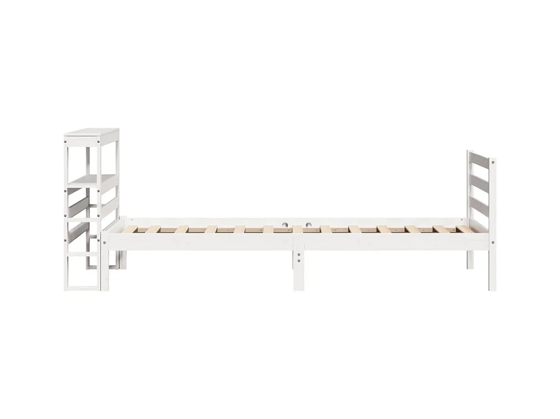 Cadre de lit sans matelas blanc 90x200 cm bois de pin massif