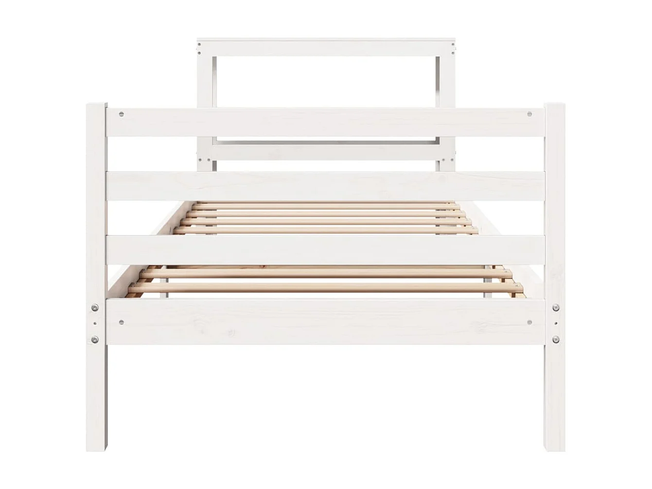 Bedframe zonder matras massief grenenhout wit 90x200 cm