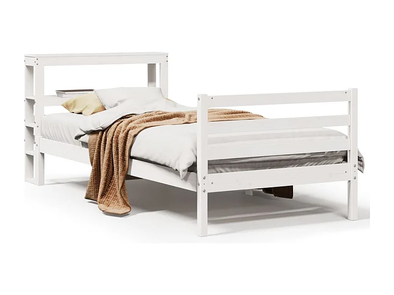 Letto senza Materasso Bianco 90x200 cm Legno Massello di Pino
