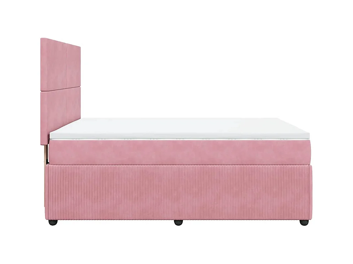 Boxspringbett mit Matratze Rosa 160x200 cm Samt