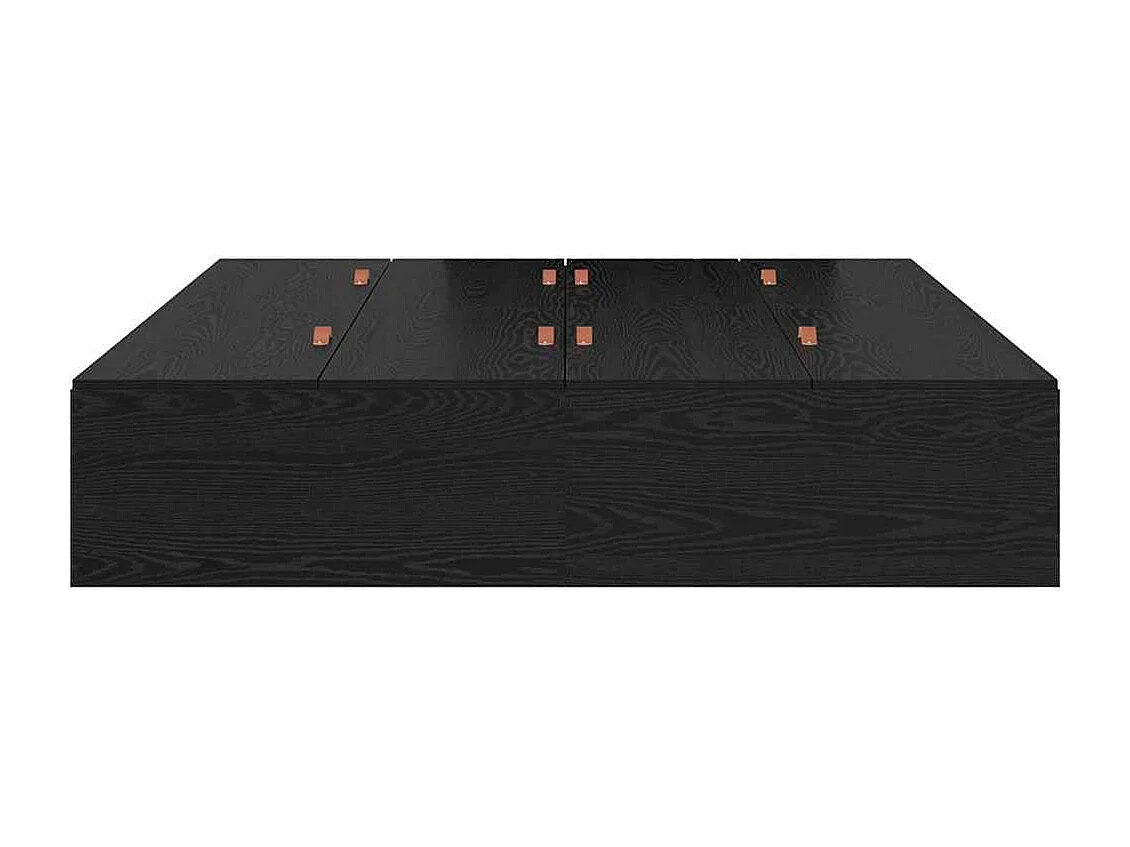 Cadre de lit avec rangement Chêne noir 140 x 190 cm