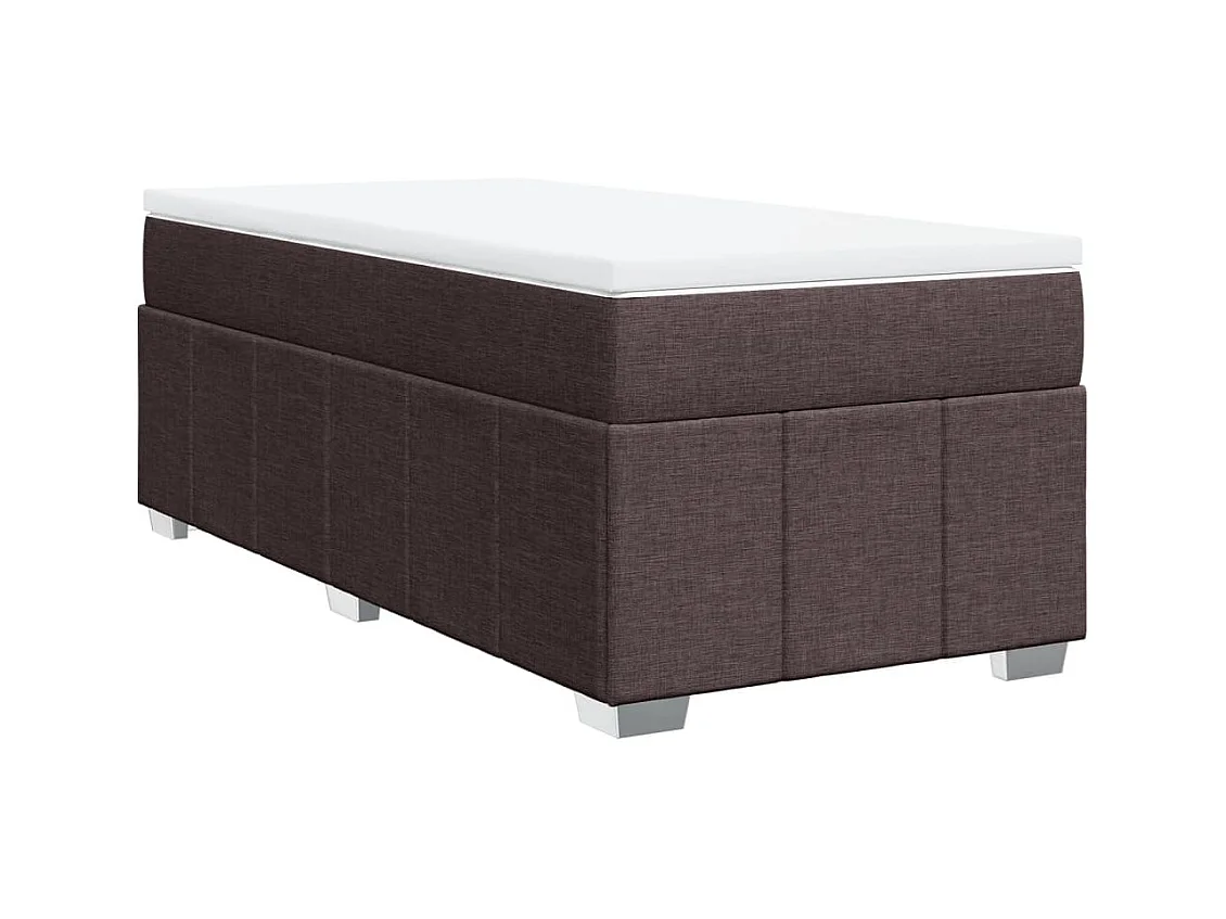 Giroletto a Molle con Materasso Marrone Scuro 90x190cm Tessuto