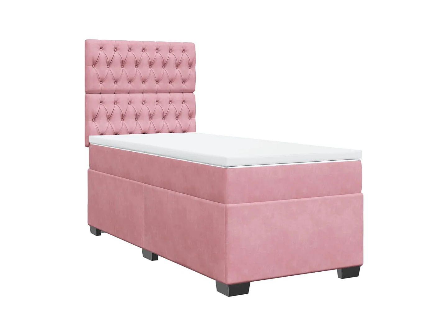 Boxspring met matras fluweel roze 90x200 cm