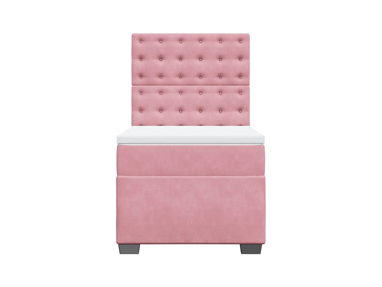 Boxspring met matras fluweel roze 90x200 cm