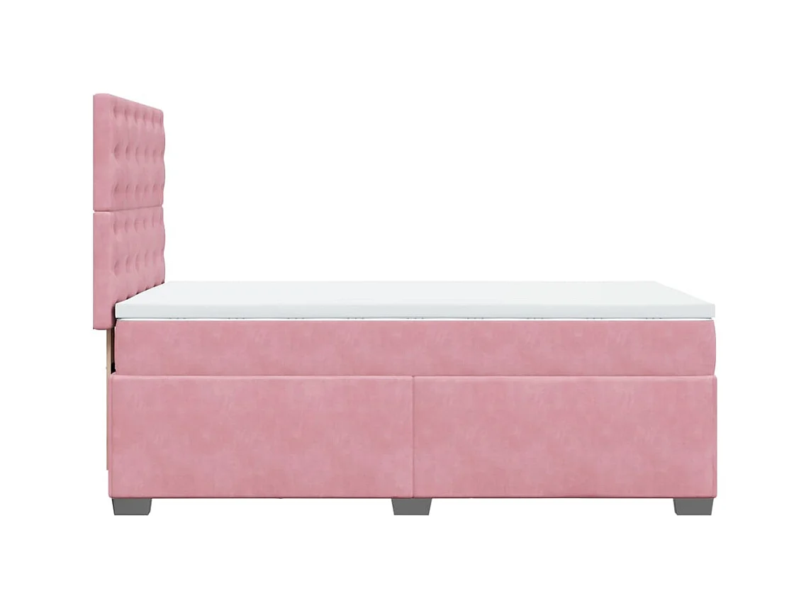 Boxspring met matras fluweel roze 90x200 cm