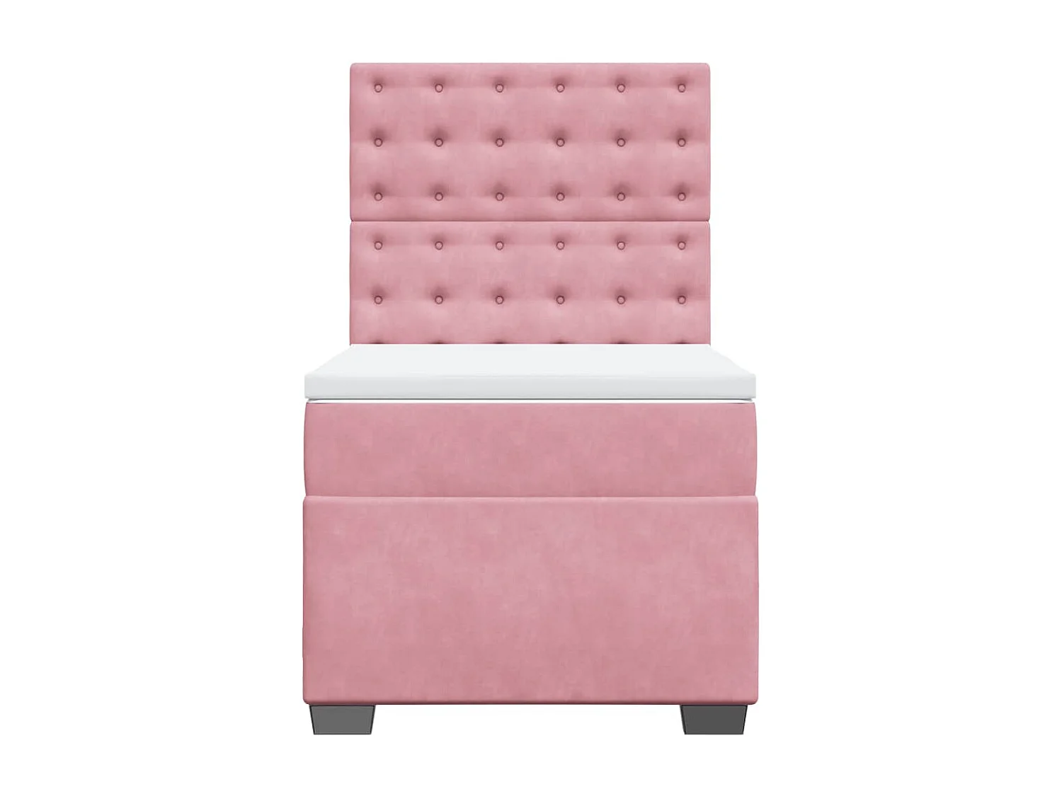 Boxspring met matras fluweel roze 90x200 cm