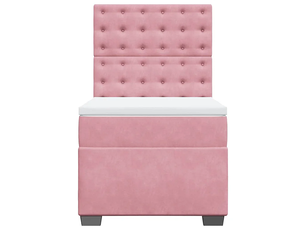 Boxspringbett mit Matratze Rosa 90x200 cm Samt