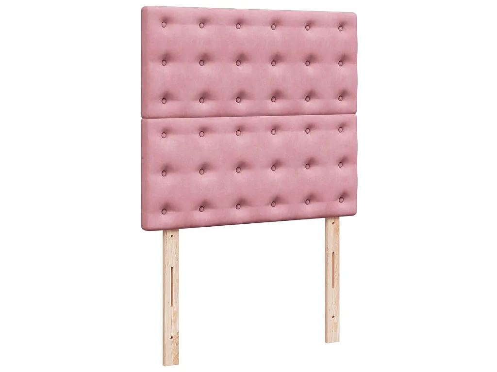 Boxspringbett mit Matratze Rosa 90x200 cm Samt