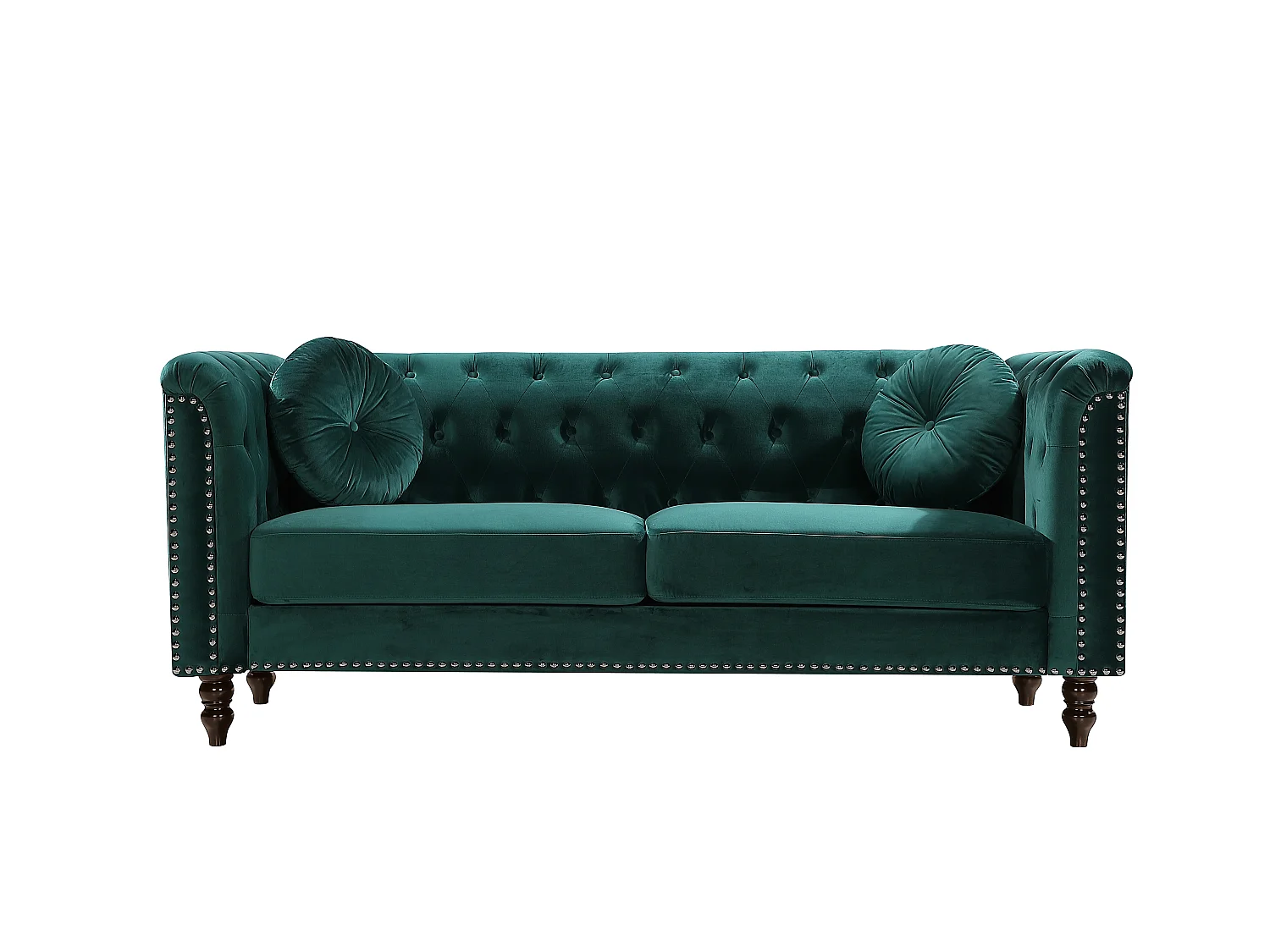 Divano 3+2 posti in Velluto Verde smeraldo - TURNER