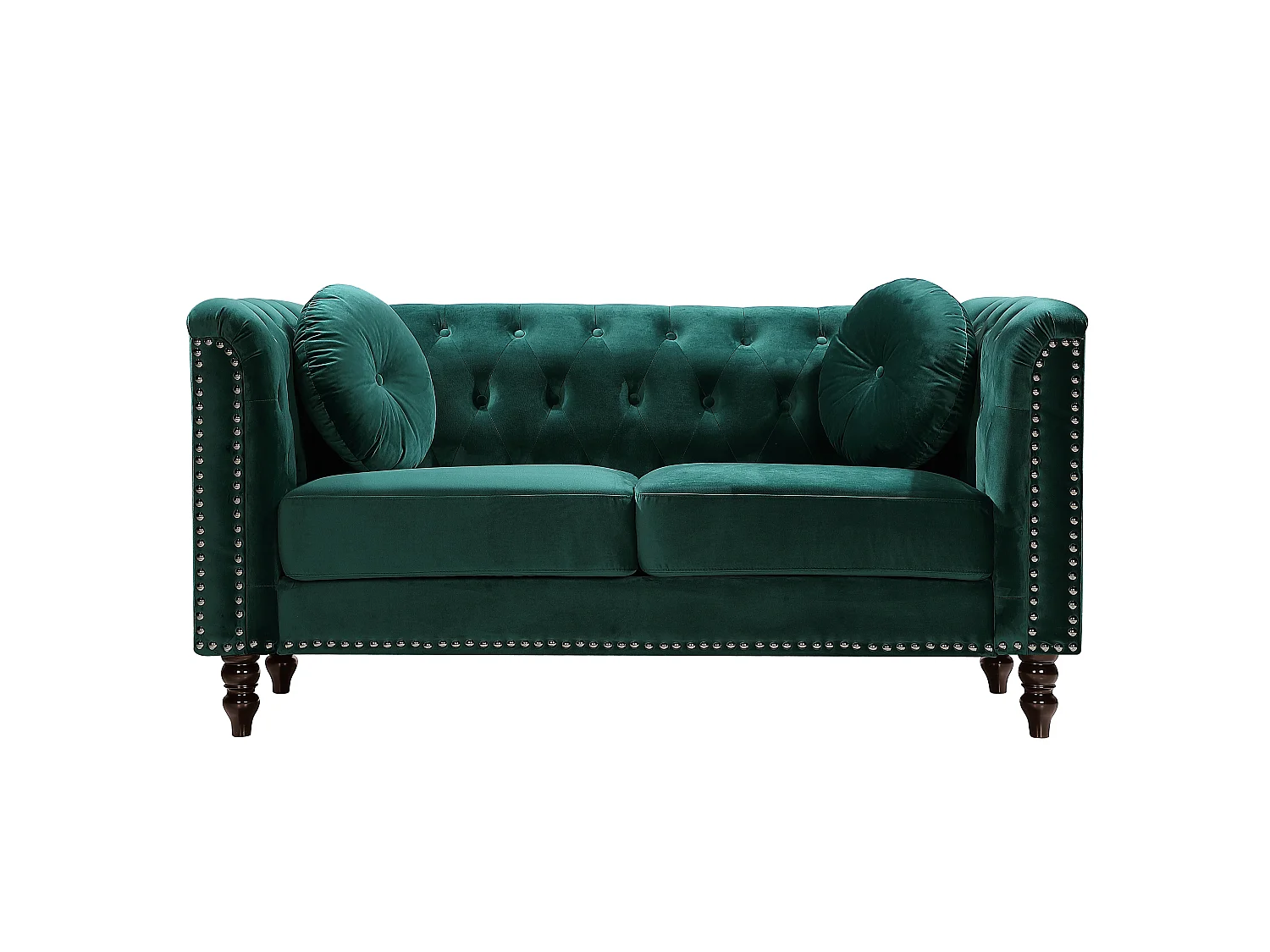 Kanapa 3+2-osobowa ze szmaragdowego weluru TURNER