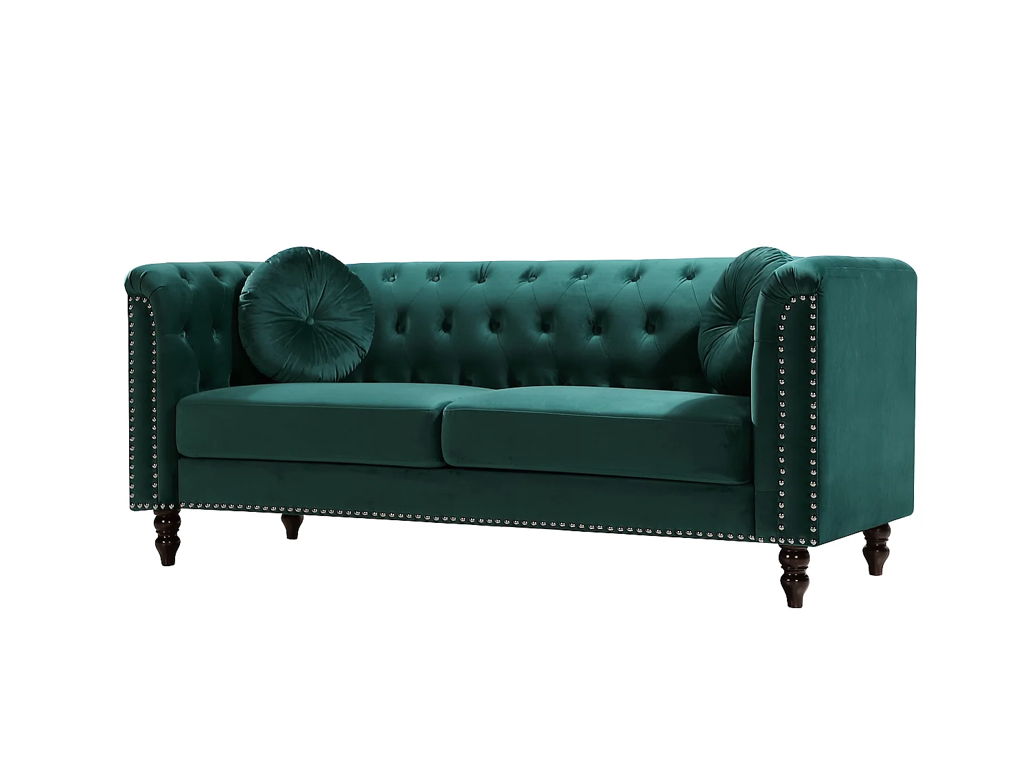 3+2 zitsbank van smaragdgroen fluweel TURNER