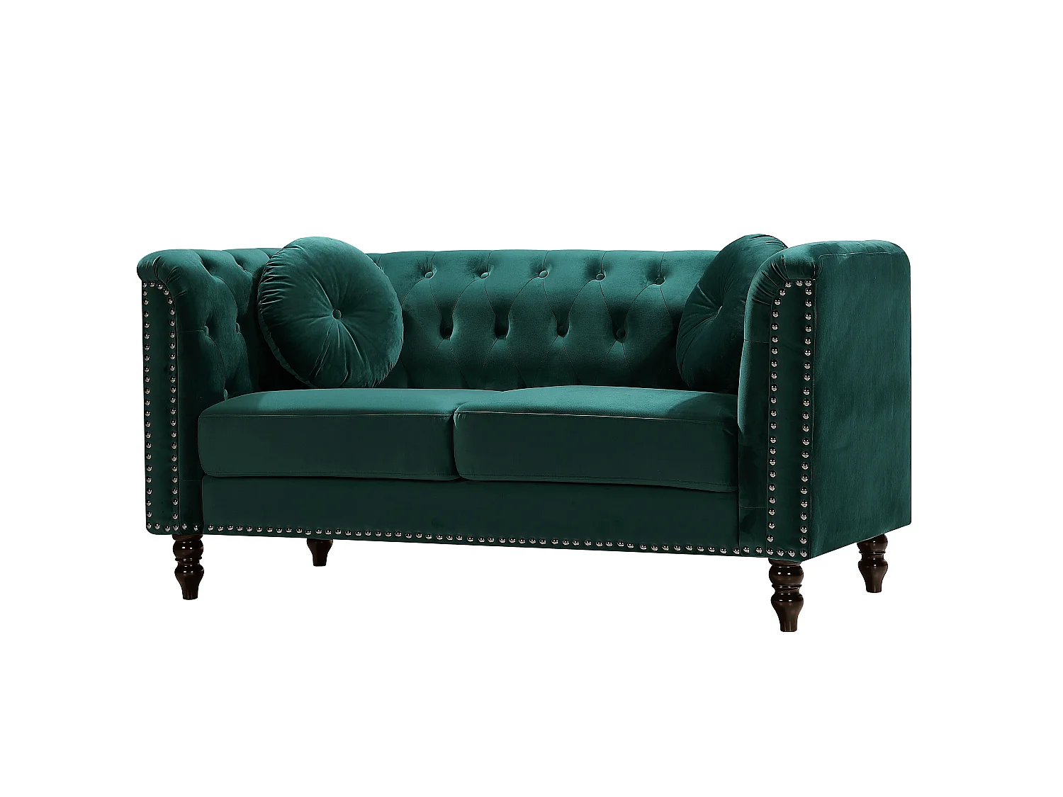 3+2 zitsbank van smaragdgroen fluweel TURNER