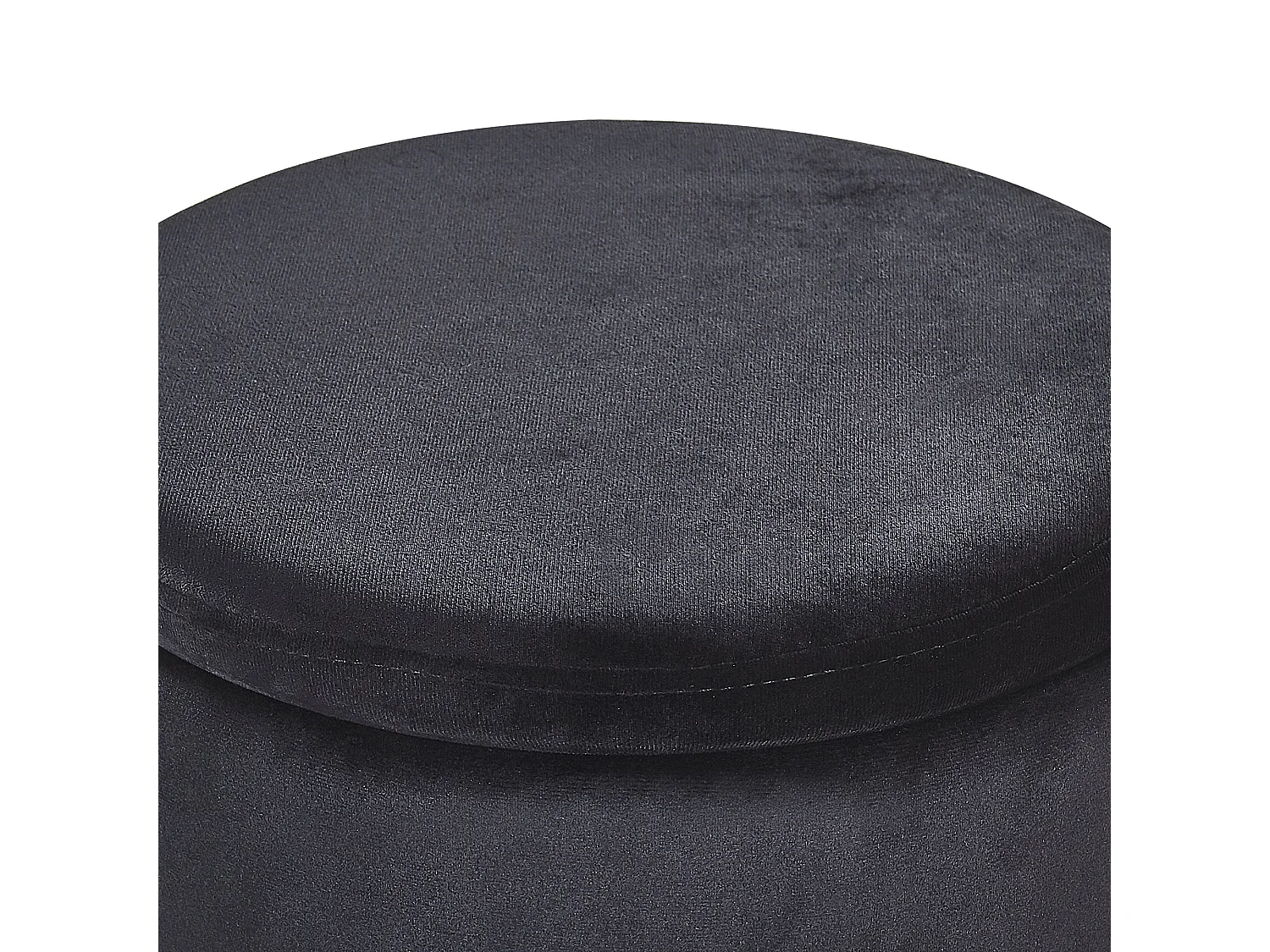 Lot de 2 poufs avec rangement DORIS Velours Noir 35/30 cm 35/30 cm 44/36 cm