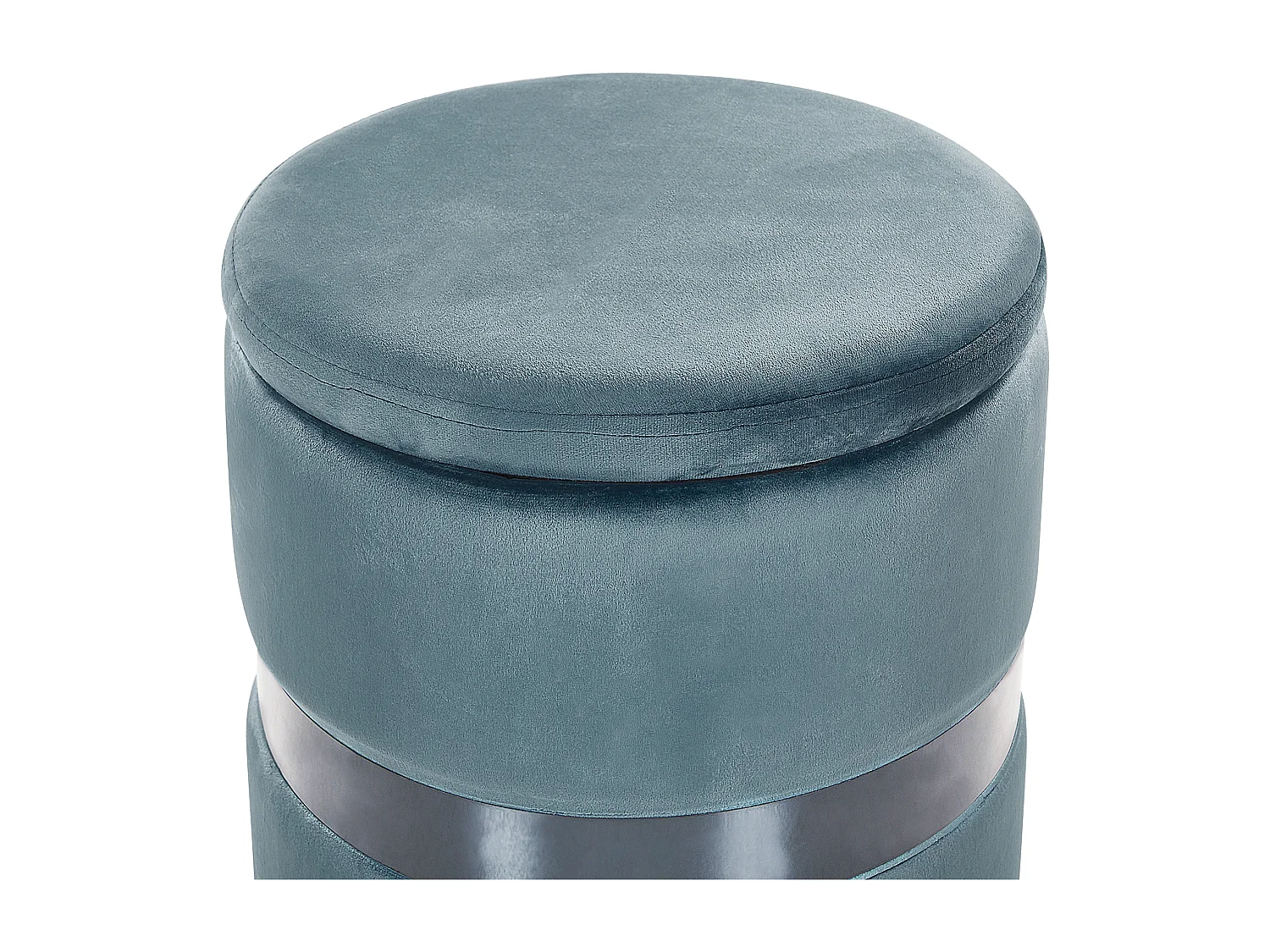 Lot de 2 poufs avec rangement DORIS Velours Bleu