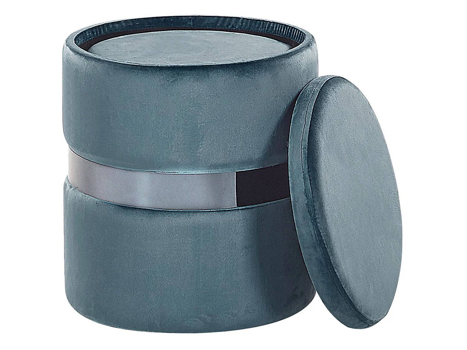 Set van 2 opbergpoefs DORIS Fluweel Blauw 35/30 cm 35/30 cm 44/36 cm