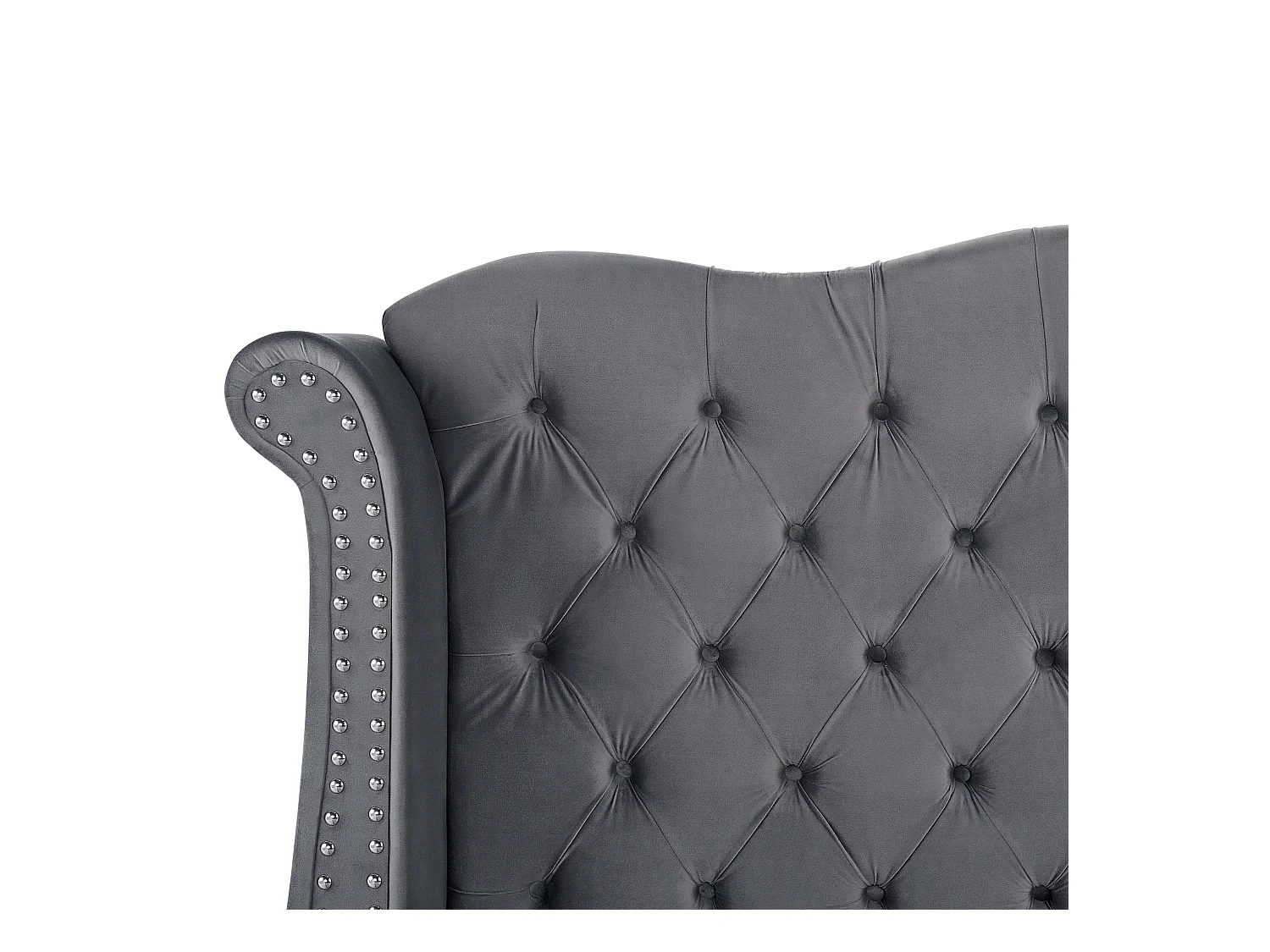 Lit avec sommier Velours AYETTE 160 x 200 cm Gris