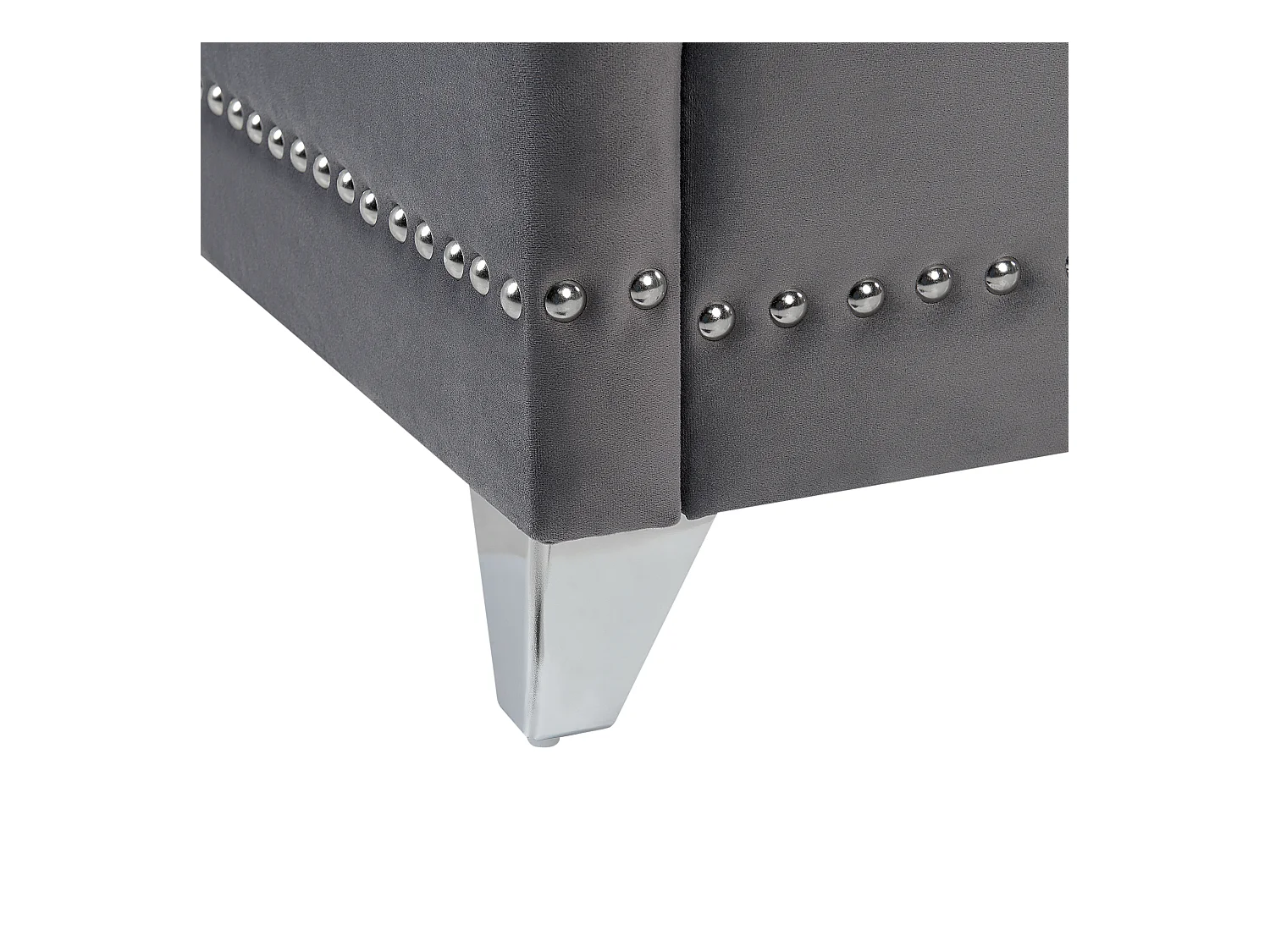 Lit avec sommier Velours AYETTE 160 x 200 cm Gris