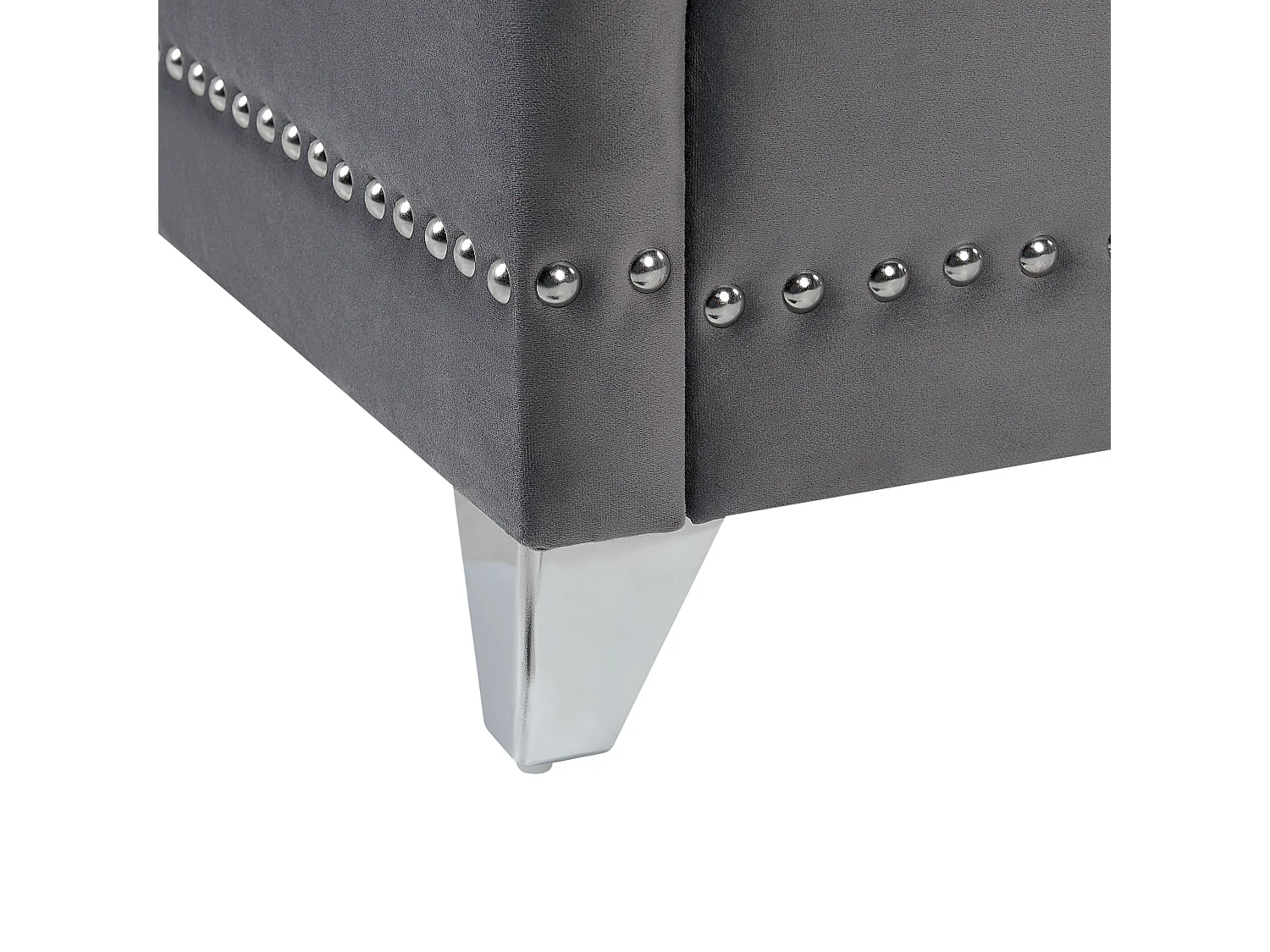 Lit avec sommier Velours AYETTE 160 x 200 cm Gris