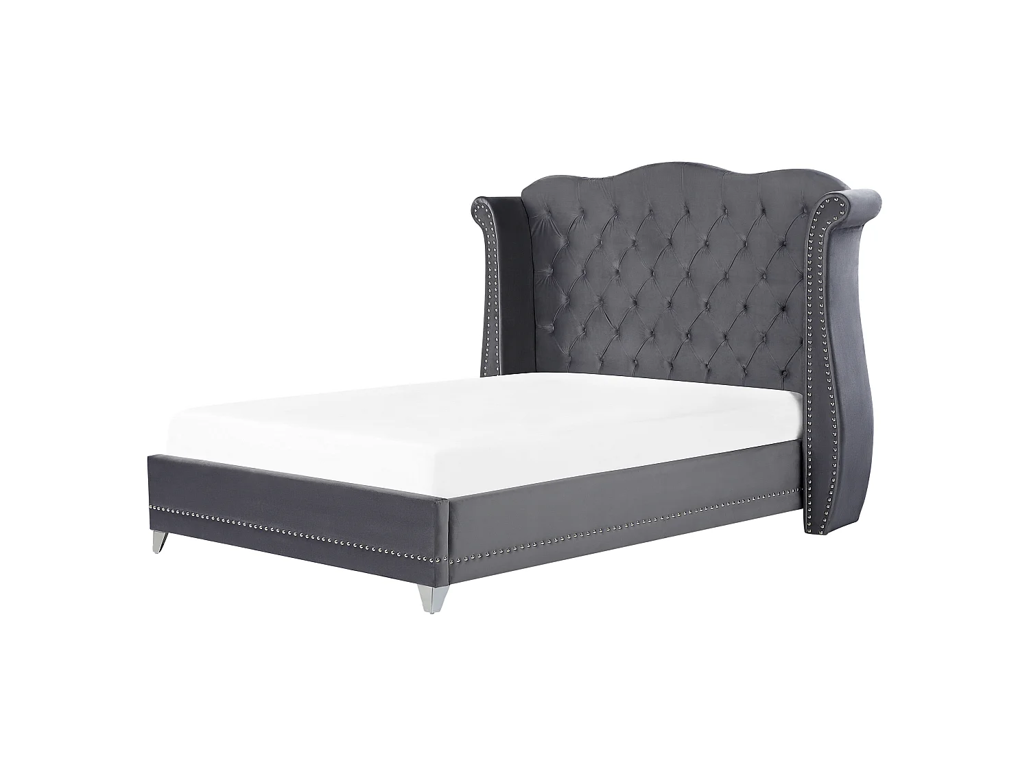 Bed Velvet AYETTE 160 x 200 cm (EU King Size) Grey