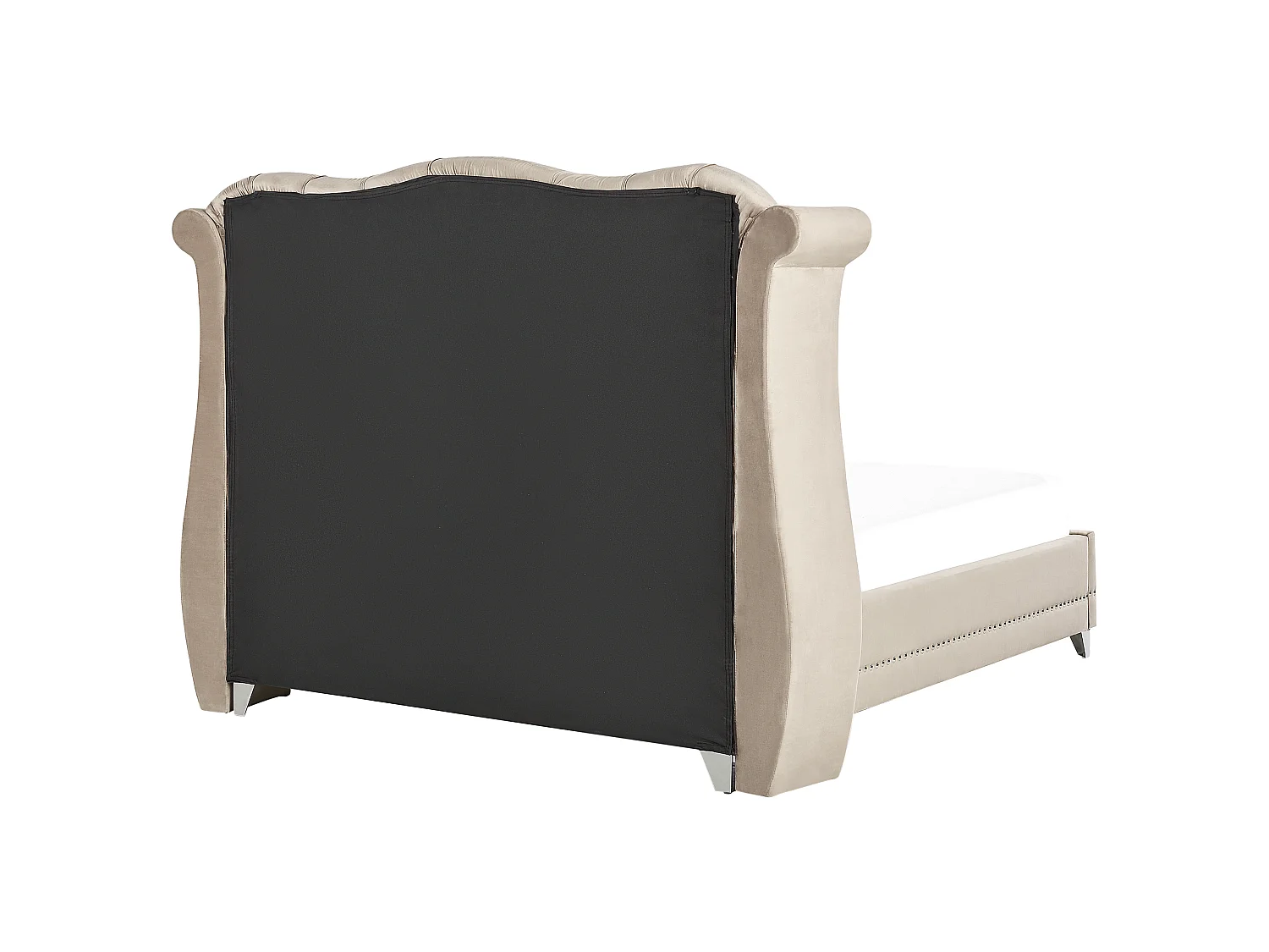 Lit avec sommier Velours AYETTE 160 x 200 cm Beige