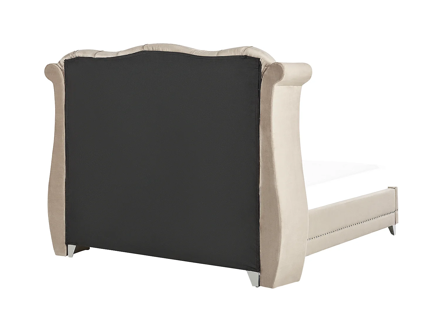 Lit avec sommier Velours AYETTE 140 x 200 cm Beige