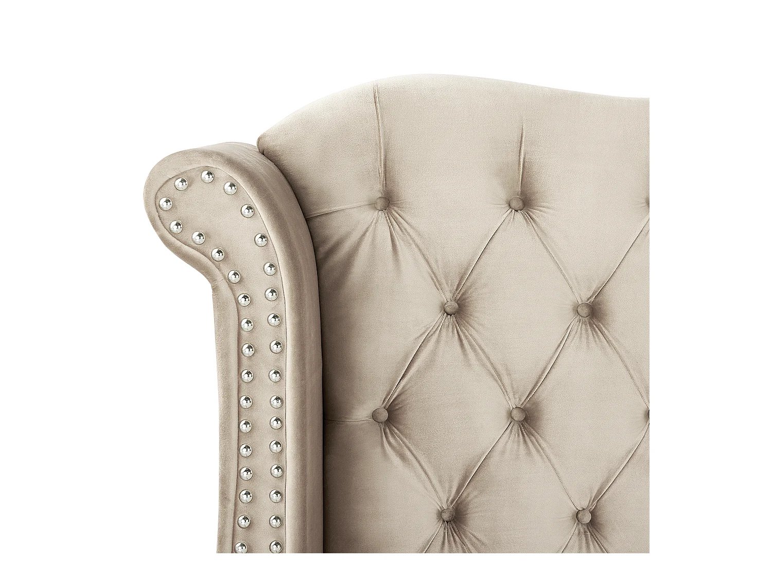 Lit avec sommier Velours AYETTE 140 x 200 cm Beige