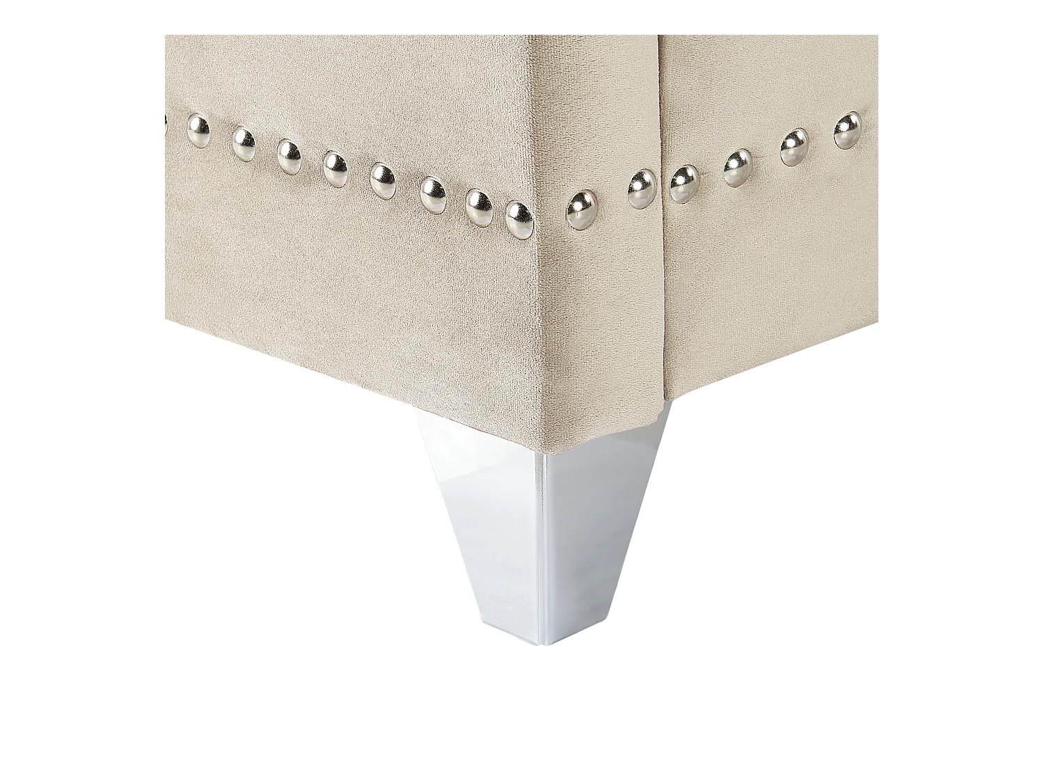 Lit avec sommier Velours AYETTE 140 x 200 cm Beige