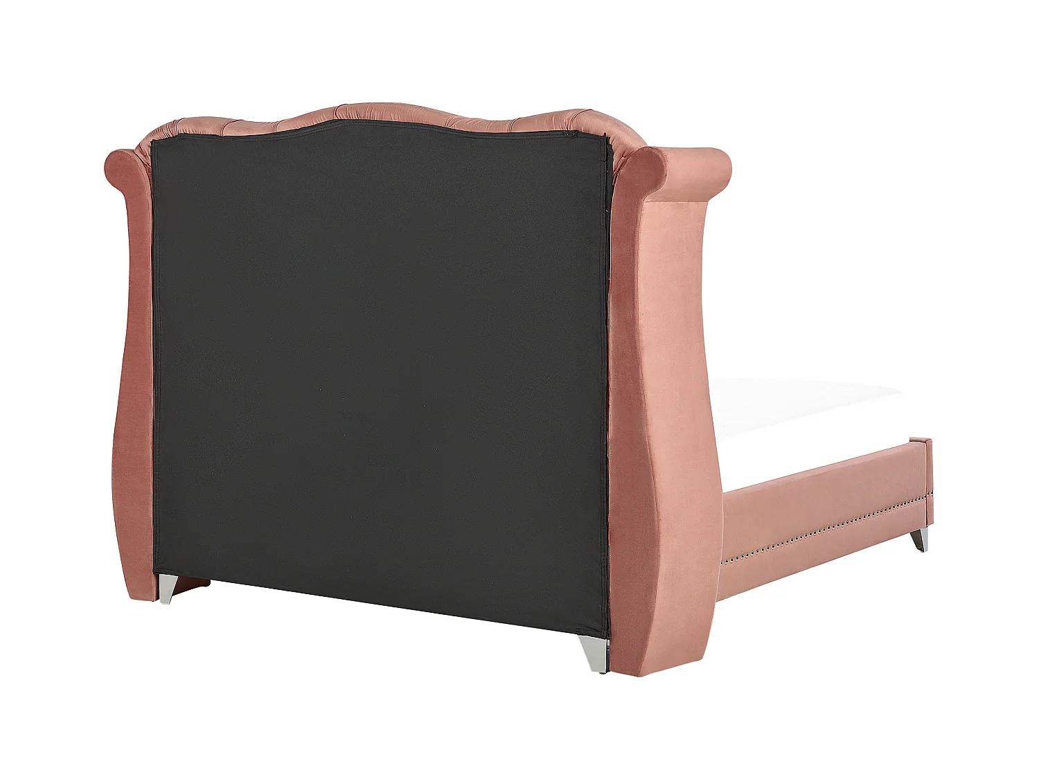 Lit avec sommier Velours AYETTE 160 x 200 cm Rose