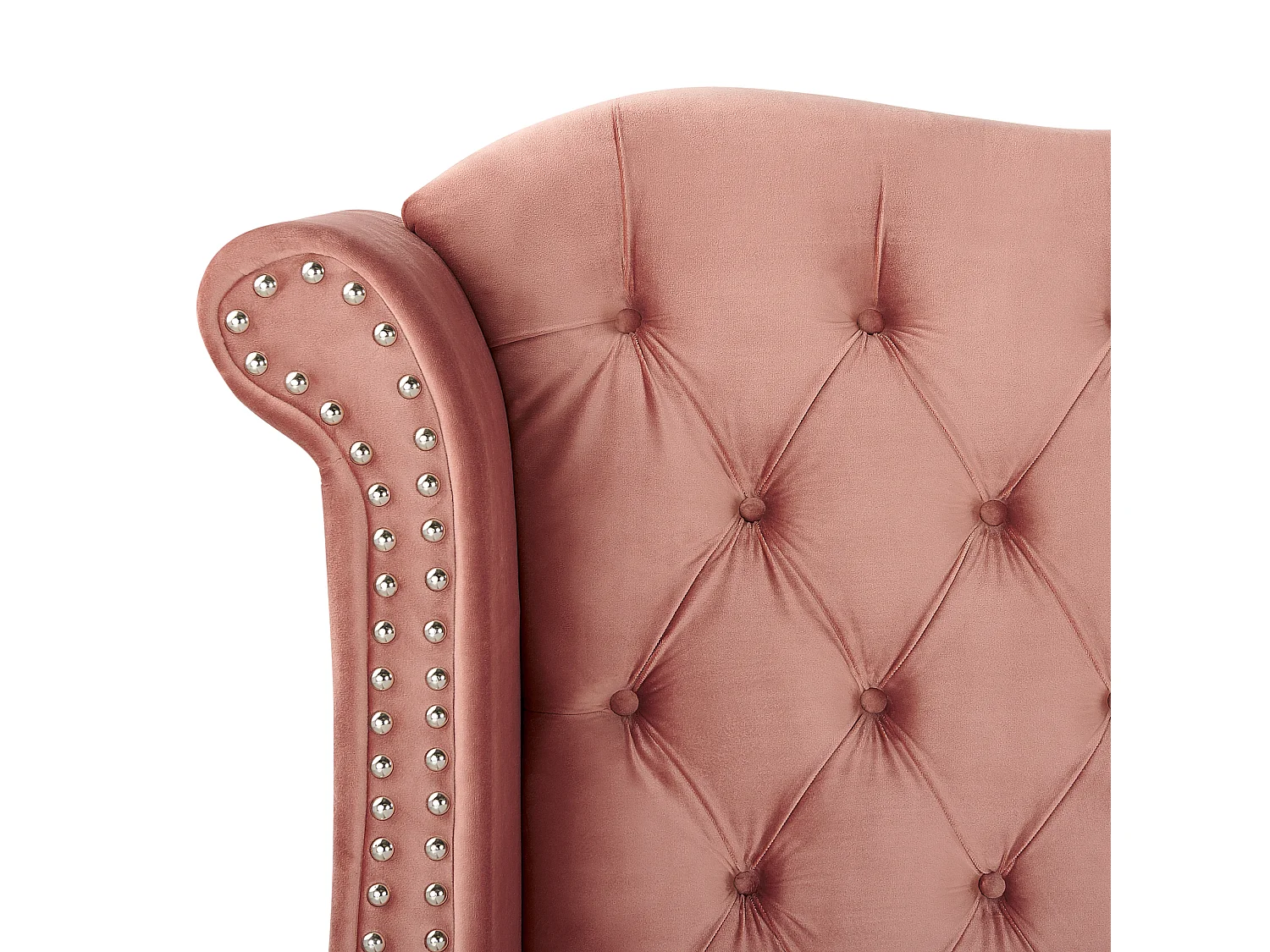 Bett Samtstoff im Chesterfield Stil hohes Kopfteil rosa 160 x 200 cm Ayette