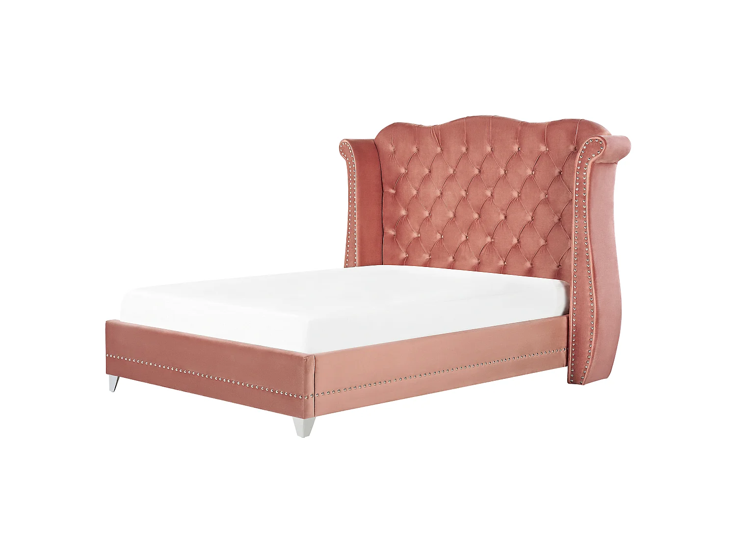 Bed Velvet AYETTE 160 x 200 cm (EU King Size) Pink