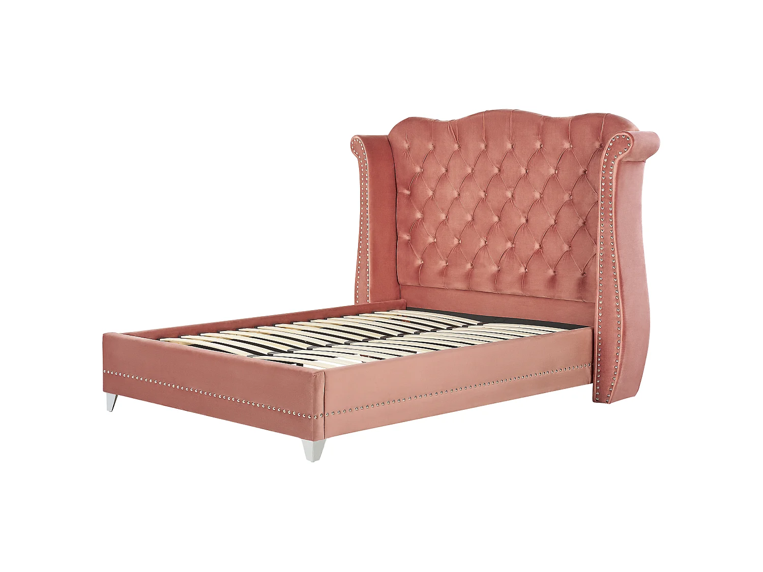 Bed Velvet AYETTE 160 x 200 cm (EU King Size) Pink
