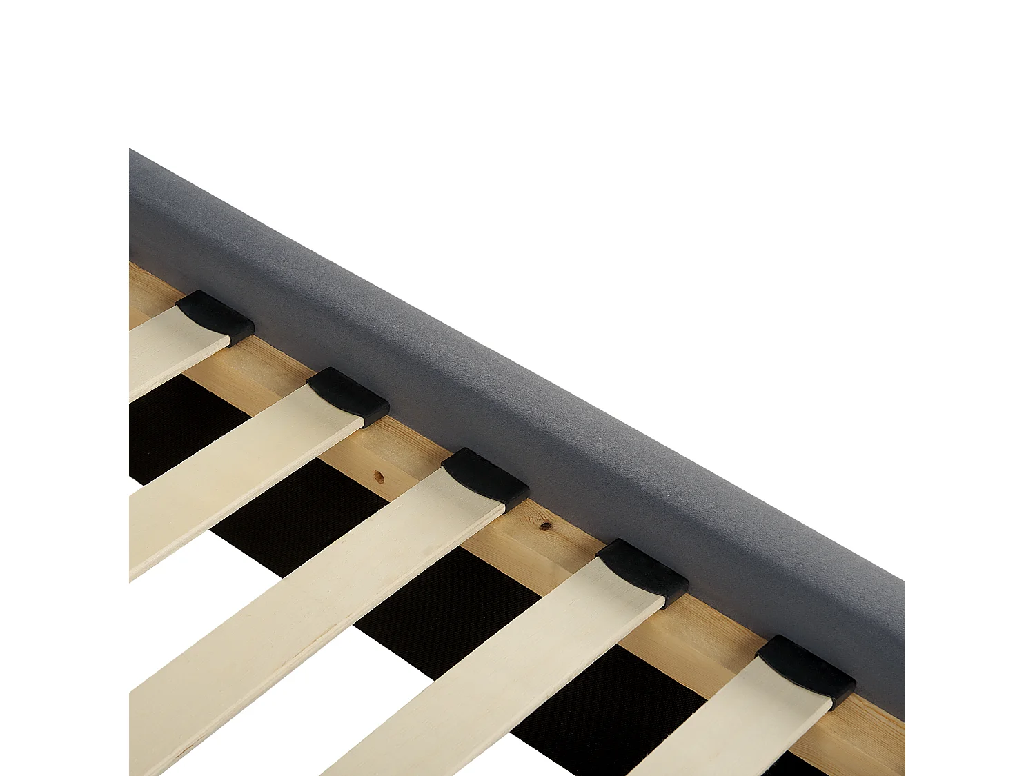 Bett Samtstoff im Chesterfield Stil hohes Kopfteil grau 140 x 200 cm Ayette