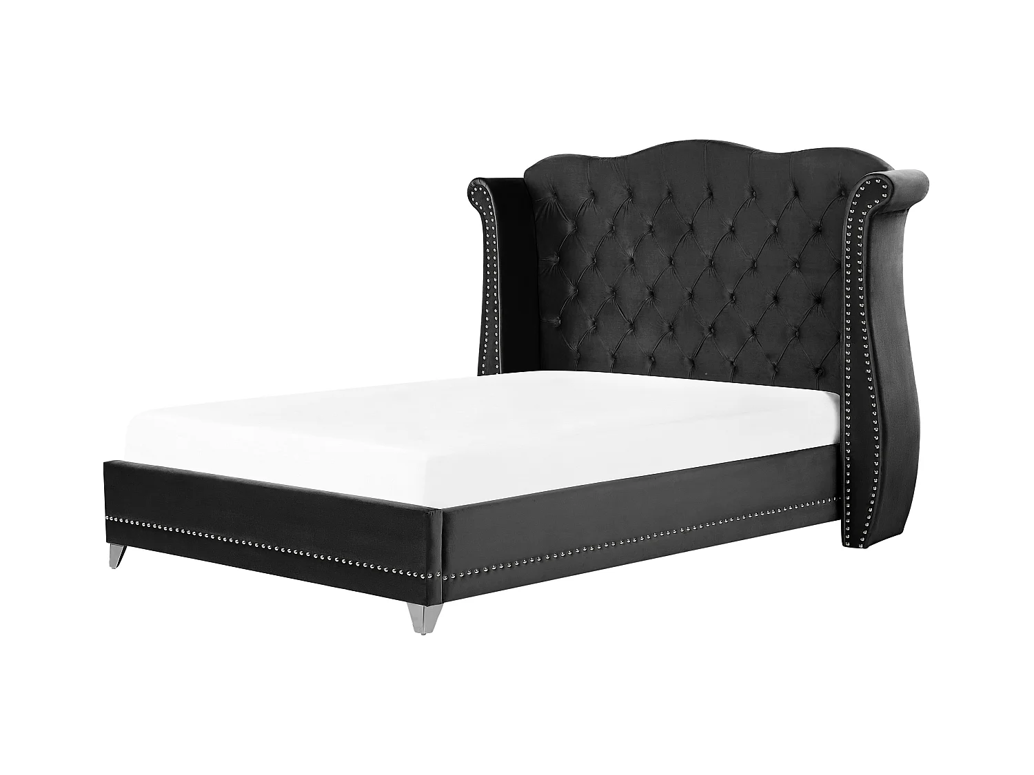 Bed Fluweel AYETTE 180 x 200 cm Zwart