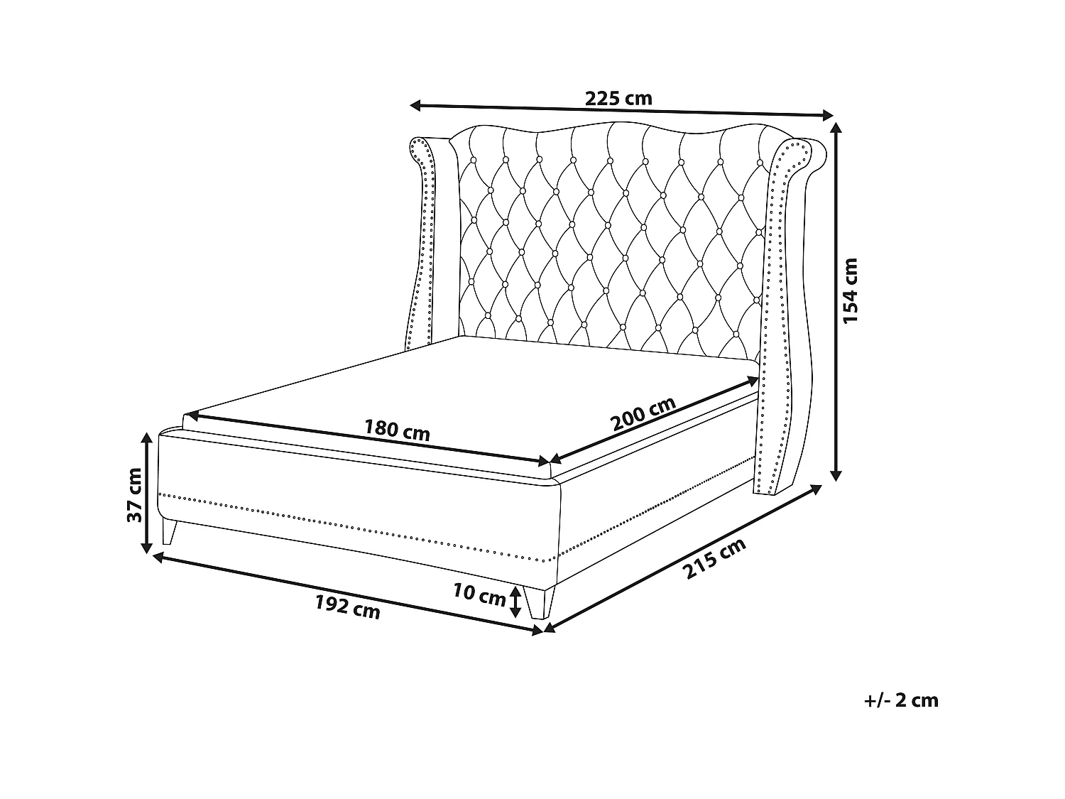 Bed Fluweel AYETTE 180 x 200 cm Zwart
