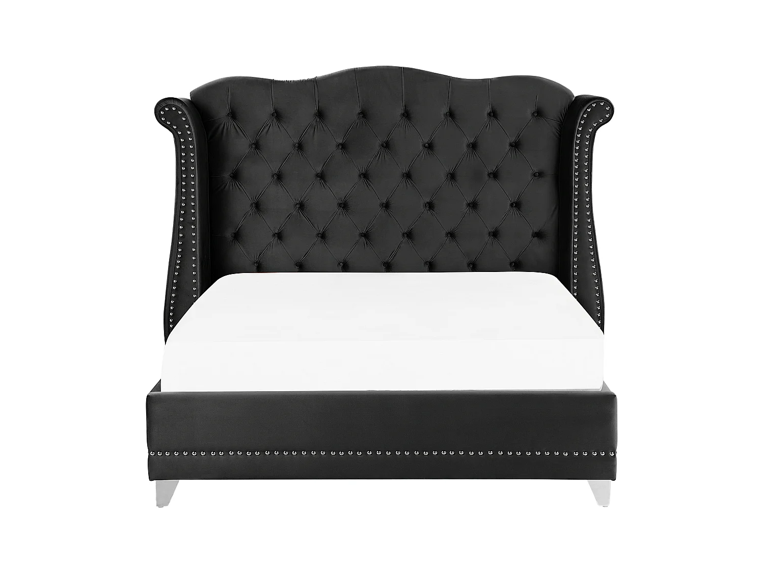 Bed Fluweel AYETTE 180 x 200 cm Zwart