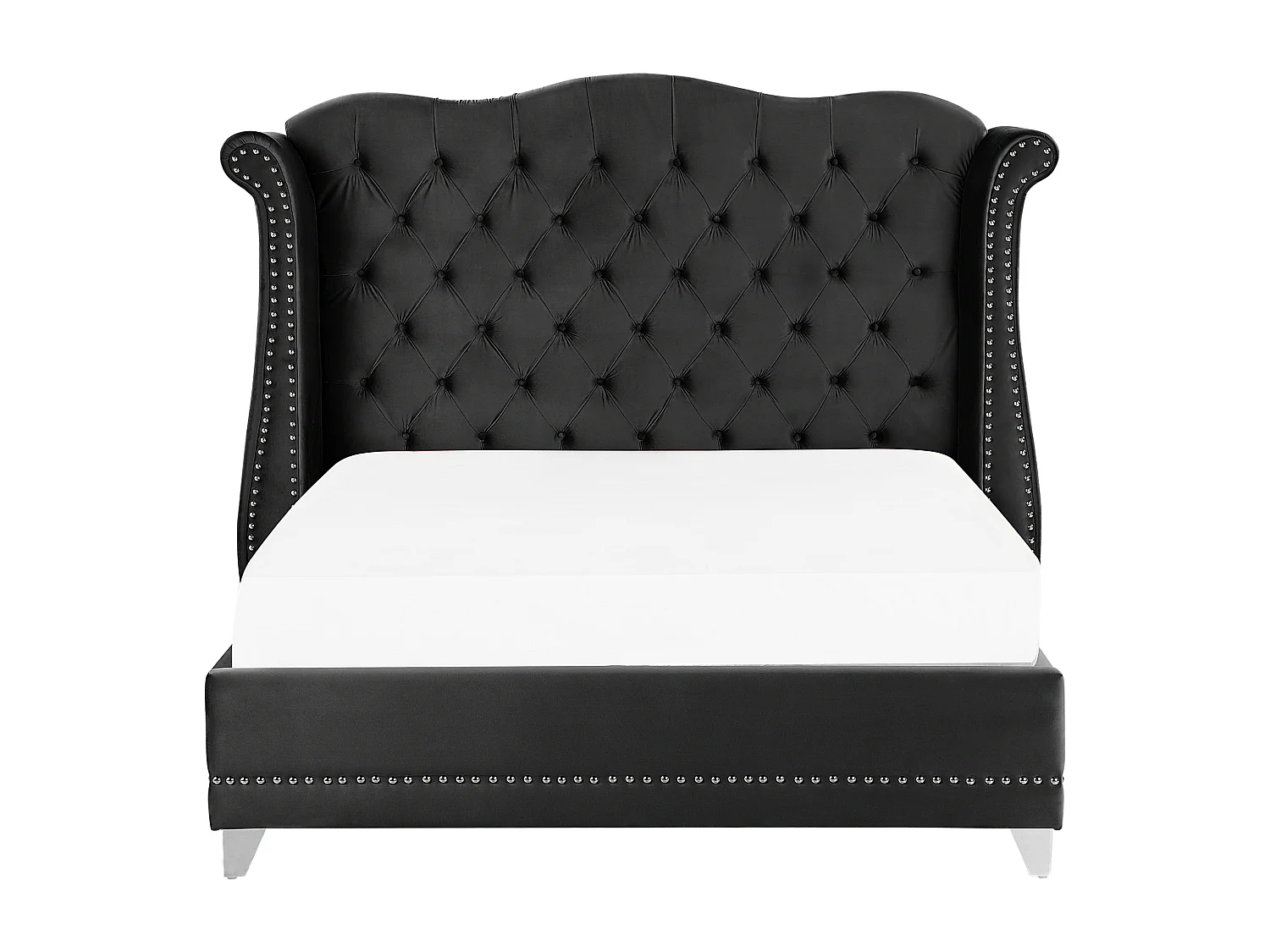 Bed Fluweel AYETTE 180 x 200 cm Zwart