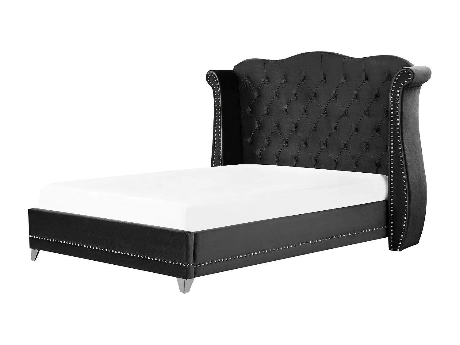 Letto Velluto AYETTE 180 x 200 cm Nero
