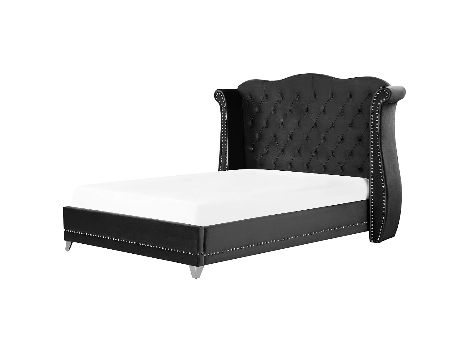 Bed Fluweel AYETTE 180 x 200 cm Zwart