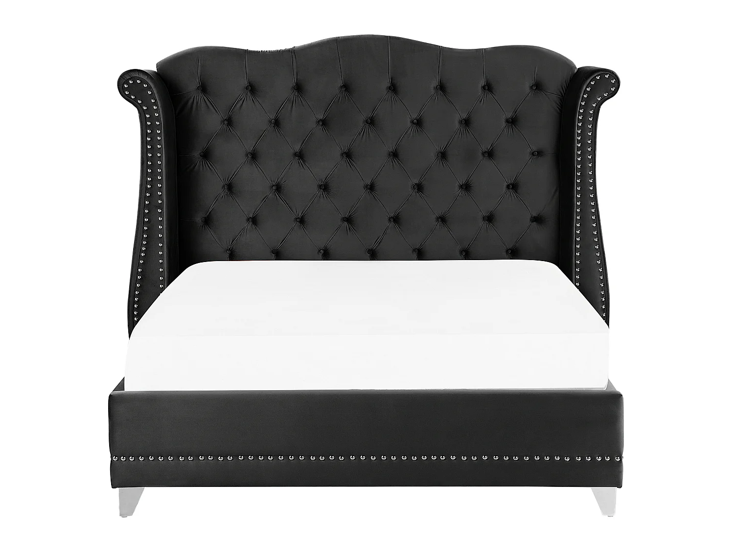 Bed Fluweel AYETTE 180 x 200 cm Zwart