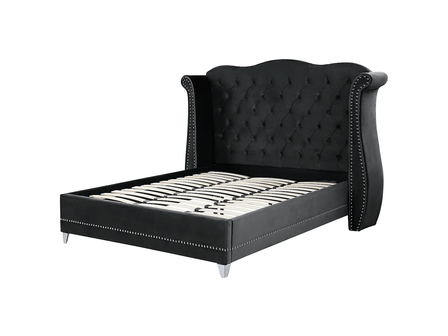 Bed Fluweel AYETTE 180 x 200 cm Zwart