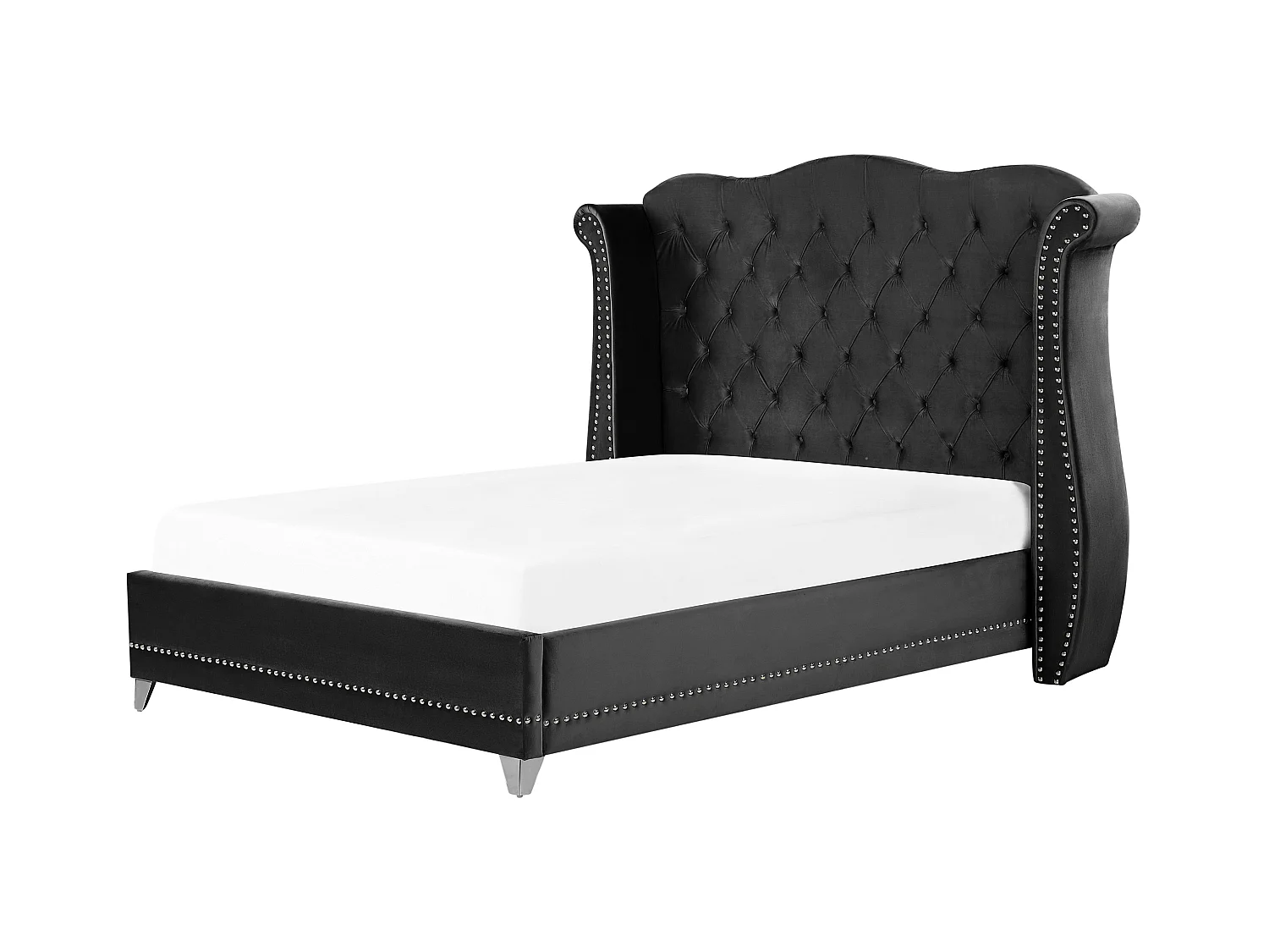 Bed Fluweel AYETTE 140 x 200 cm Zwart