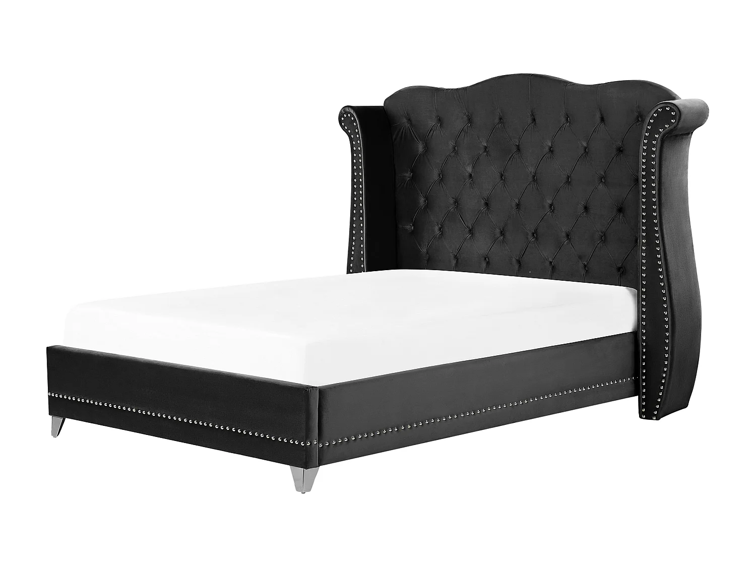 Bed Fluweel AYETTE 140 x 200 cm Zwart