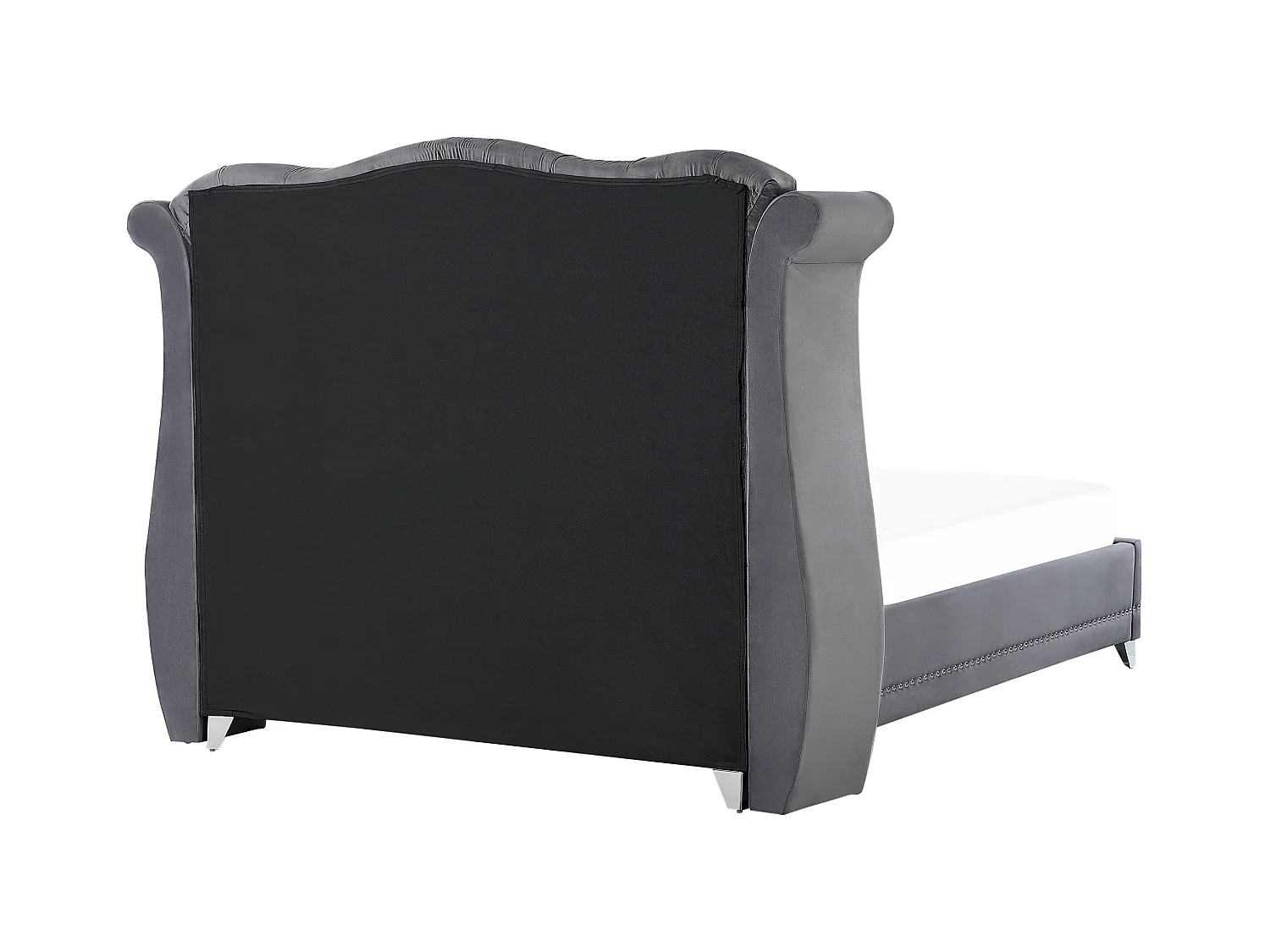 Lit avec sommier Velours AYETTE 180 x 200 cm Gris