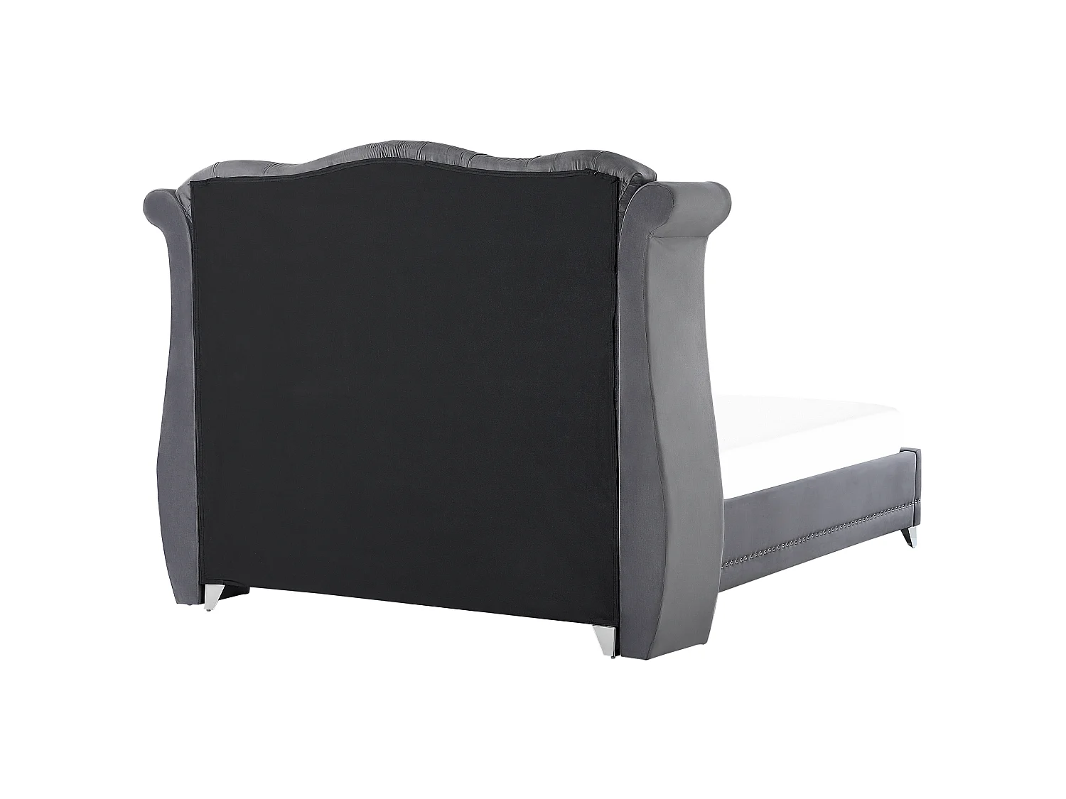 Lit avec sommier Velours AYETTE 180 x 200 cm Gris